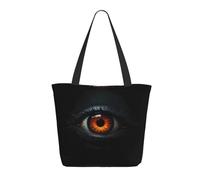 rrxnbcgg Pure black background Devil's Eye Washable Canvas Tote Bag for Women with, Large Capacity Shoulder Bag with for Travel, Work Daily Use