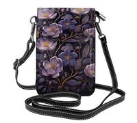 rrxnbcgg Purple flowers in the moonlight This microfiber leather pouch features multiple pockets, making it perfect for everyday outings.