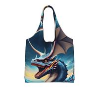 rrxnbcgg Roaring Dragon Lightweight Medium Reusable Grocery Shopping Cloth Bags, Suitable for DIY, Advertising, Promotion, Gift, Activity