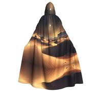 rrxnbcgg Sahara Desert Fully printed polyester hooded cape, comfortable and durable, suitable for Halloween and other themed parties and stage scenes