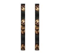 rrxnbcgg Sloth Surrounded by Roses Washable Neoprene Door Cover, Suitable for Kitchen Appliance Handles.