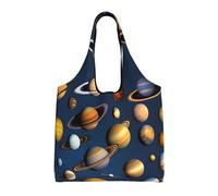 rrxnbcgg Solar System Planets Lightweight Medium Reusable Grocery Shopping Cloth Bags, Suitable for DIY, Advertising, Promotion, Gift, Activity