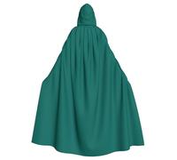 rrxnbcgg Solid dark green Fully printed polyester hooded cape, comfortable and durable, suitable for Halloween and other themed parties and stage scenes