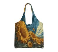 rrxnbcgg Sunflowers are roaring Lightweight Medium Reusable Grocery Shopping Cloth Bags, Suitable for DIY, Advertising, Promotion, Gift, Activity