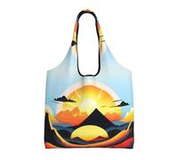 rrxnbcgg Sunrise Mountain Lightweight Medium Reusable Grocery Shopping Cloth Bags, Suitable for DIY, Advertising, Promotion, Gift, Activity