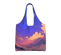 rrxnbcgg The sea at sunset Lightweight Medium Reusable Grocery Shopping Cloth Bags, Suitable for DIY, Advertising, Promotion, Gift, Activity