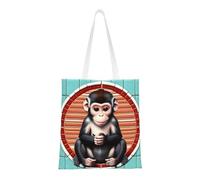 rrxnbcgg The silent monkey Canvas tote shopping bag, can be carried by hand or over the shoulder，for Travel, Work, Gym