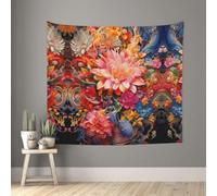 rrxnbcgg Various rotating flowers Blank Wall in Soft 51"x60" Tapestry with Damage-Free Hooks for Bedroom Dorm Patio Decor