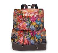 rrxnbcgg Various rotating flowers Women Backpack Waterproof Anti-Theft Lightweight PU Fashion Travel Multipurpose Convertible Purse Shoulder Bag Handbag Backpack