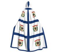 rrxnbcgg West Virginia Flag Fully printed polyester hooded cape, comfortable and durable, suitable for Halloween and other themed parties and stage scenes