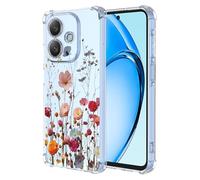 RRXSYXL for Oppo A3X 4G/5G Case Oppo A40 4G Case with Clear Floral Pattern,Shockproof Soft Case for Oppo A3X 4G/5G Oppo A40 4G,Pretty Flower