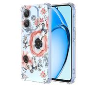 RRXSYXL for Oppo A3X 4G/5G Case Oppo A40 4G Case with Clear Floral Pattern,Shockproof Soft Case for Oppo A3X 4G/5G Oppo A40 4G,Butterfly