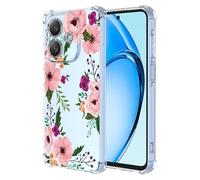 RRXSYXL for Oppo A3X 4G/5G Case Oppo A40 4G Case with Clear Floral Pattern,Shockproof Soft Case for Oppo A3X 4G/5G Oppo A40 4G,Cherry Blossom