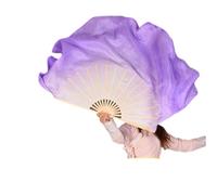 RRYPBOVG Belly Dance Fan Dance Fan Veil Pair 2pcs Circle Real Silk Dancer Practice Show Props Extra Long Flowy Folk Costume(Color 3,2pcs Right -2 People)