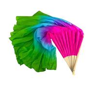 RRYPBOVG Belly Dance Fan Dance Fan Veil Pair 2pcs Circle Real Silk Dancer Practice Show Props Extra Long Flowy Folk Costume(Color 13,2pcs Right -2 People)
