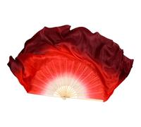RRYPBOVG Belly Dance Fan Dance Fan Veil Pair 2pcs Circle Real Silk Dancer Practice Show Props Extra Long Flowy Folk Costume(Color 22,Right Left-1 People)