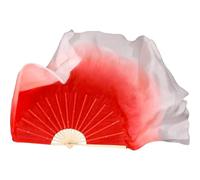 RRYPBOVG Belly Dance Fan Dance Fan Veil Pair 2pcs Circle Real Silk Dancer Practice Show Props Extra Long Flowy Folk Costume(Color 11,Right Left-1 People)