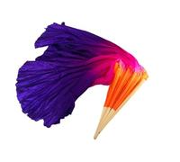 RRYPBOVG Belly Dance Fan Dance Fan Veil Pair 2pcs Circle Real Silk Dancer Practice Show Props Extra Long Flowy Folk Costume(Color 19,2pcs Right -2 People)