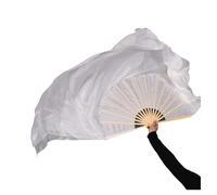 RRYPBOVG Belly Dance Fan Dance Fan Veil Pair 2pcs Circle Real Silk Dancer Practice Show Props Extra Long Flowy Folk Costume(Color 5,Right Left-1 People)