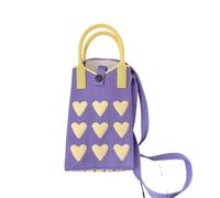RRYPBOVG Crochet Bags For Women Knit Handbag Reusable Handmade Women Wrist High Capacity Phone Bag(Purple-yellow)