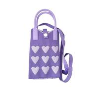 RRYPBOVG Crochet Bags For Women Knit Handbag Reusable Handmade Women Wrist High Capacity Phone Bag(Purple)