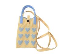 RRYPBOVG Crochet Bags For Women Knit Handbag Reusable Handmade Women Wrist High Capacity Phone Bag(Yellow)