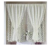 RRYPBOVG Double Layer Curtains Daisies Double Layer Semi-Shading Curtain Yellow Printed Sheer Add White Gauze Curtains For Bedroom Balcony Small Window(W140xH120CM)