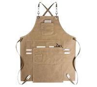 RRYPBOVG Leather Apron Denim Pink Brown Canvas Apron Cafe Barista Bartender Restaurant Pastry Chef Uniform Florist Hairdresser Workwear(Brown Canvas,M)