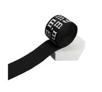 RRYPBOVG nylon Webbing Strap 1/2/5Yards 38mm Printed Webbing Multicolor Alphanumeric Pattern Knapsack Strapping Sewing Bag Belt DIY Trendy Jacquard Ribbons(Black-03,1yard)