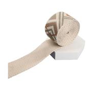 RRYPBOVG nylon Webbing Strap 1/2/5Yards38mm Printed Webbing Multicolor Pattern DIY Textile Clothing Decor Knapsack Strapping Sewing Bag Belt Jacquard Ribbons(Light brown,1yard)