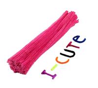 RRYPBOVG Pipecleaners For Craft 100pcs Chenille Stems Pipe Cleaners Kids Plush Stick Children's Educational Toys Handmade Art Materials Toys DIY Craft Supplies(Rose red)