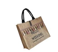 RRYPBOVG Tote linen bags Canvas Handbag Women Large Capacity Tassel Shoulder Bag Simple Letter Top-handle Bag Linen Lady Tote Shopping Weekend Bag(Black)