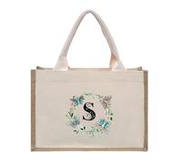 RRYPBOVG Tote linen bags Flowers, Butterflies, Lotus Letters, Prints, Oversized Canvas Tote Bags, Internal Waterproof Shopping Bags, Tote Bags, Handbags(Beige-S)