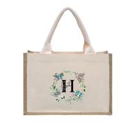 RRYPBOVG Tote linen bags Flowers, Butterflies, Lotus Letters, Prints, Oversized Canvas Tote Bags, Internal Waterproof Shopping Bags, Tote Bags, Handbags(Beige-H)