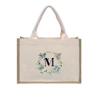 RRYPBOVG Tote linen bags Flowers, Butterflies, Lotus Letters, Prints, Oversized Canvas Tote Bags, Internal Waterproof Shopping Bags, Tote Bags, Handbags(Beige-M)