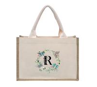 RRYPBOVG Tote linen bags Flowers, Butterflies, Lotus Letters, Prints, Oversized Canvas Tote Bags, Internal Waterproof Shopping Bags, Tote Bags, Handbags(Beige-R)