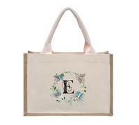 RRYPBOVG Tote linen bags Flowers, Butterflies, Lotus Letters, Prints, Oversized Canvas Tote Bags, Internal Waterproof Shopping Bags, Tote Bags, Handbags(Beige-E)