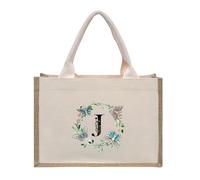 RRYPBOVG Tote linen bags Flowers, Butterflies, Lotus Letters, Prints, Oversized Canvas Tote Bags, Internal Waterproof Shopping Bags, Tote Bags, Handbags(Beige-J)