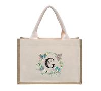 RRYPBOVG Tote linen bags Flowers, Butterflies, Lotus Letters, Prints, Oversized Canvas Tote Bags, Internal Waterproof Shopping Bags, Tote Bags, Handbags(Beige-G)