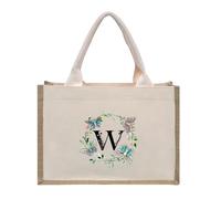 RRYPBOVG Tote linen bags Flowers, Butterflies, Lotus Letters, Prints, Oversized Canvas Tote Bags, Internal Waterproof Shopping Bags, Tote Bags, Handbags(Beige-W)