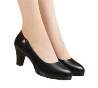 RRYPBOVG Wedding Shoes For Women Women Fashion Plus Size Black Leather Spring Office Career High Heel Shoes Lady Casual Comfort Work Pumps(Style2,38)