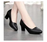 RRYPBOVG Wedding Shoes For Women Women Fashion Plus Size Black Leather Spring Office Career High Heel Shoes Lady Casual Comfort Work Pumps(Style5,39)