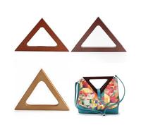 RRYPBOVG Wooden Wallet Handle 2/4/10pcs 24.5cm Triangle Wooden Bag Handles DIY Handmade Patch Accessories Yarn Purse Triangular Wood Screw Handle(Black,2pcs)