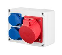 RS power distributor 2x2P+Z, 3P+N+Z 32A surface-mounted 6203-01