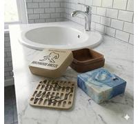 RS-3D Travel Soap Case compatable with Dr. Squatch Bars - Rugged Soap Box with Drip Tray & Drainage Insert, Men's Grooming Gift for Gym and Travel, 3D Printed (Birchwood