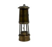 RS INTERNATIONAL Brass Miner Lamp - Antique Finish - 8 x 8 x 32 cm - Vintage Nautical & Decorative Lantern