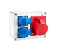 RS power distributor 2x2P+Z, 3P+N+Z 16A surface-mounted 6203-00
