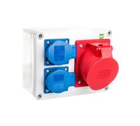 RS power distributor 2x2P+Z, 3P+N+Z 32A surface-mounted 6203-01