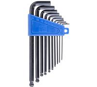 RS PRO L-Shape Ball Head Allen Key CRV Steel, Set of 10 1/16 to 3/8 inch