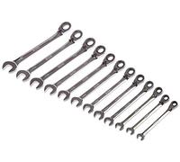 RS PRO Ratchet Spanner Set CRV Steel, 12-Piece 8 → 19 mm, 8 → 19 mm